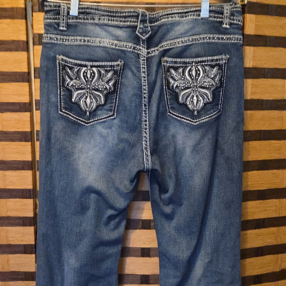 Reba Embellished Stud Straight Jeans